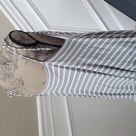 Free People Beach Poncho Kaftan Dress Cover-Up OSFA Gray Striped Ties - Picture 5 of 10